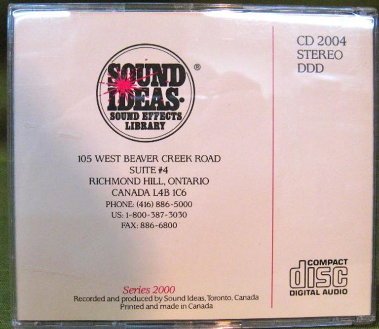 Image sur Sound Ideas Sound Effects Library 2000 Series CDs
