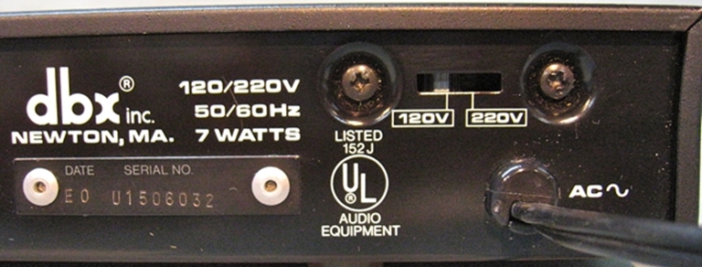 Picture of DBX 150 Type I Noise Reduction. sn U1506032