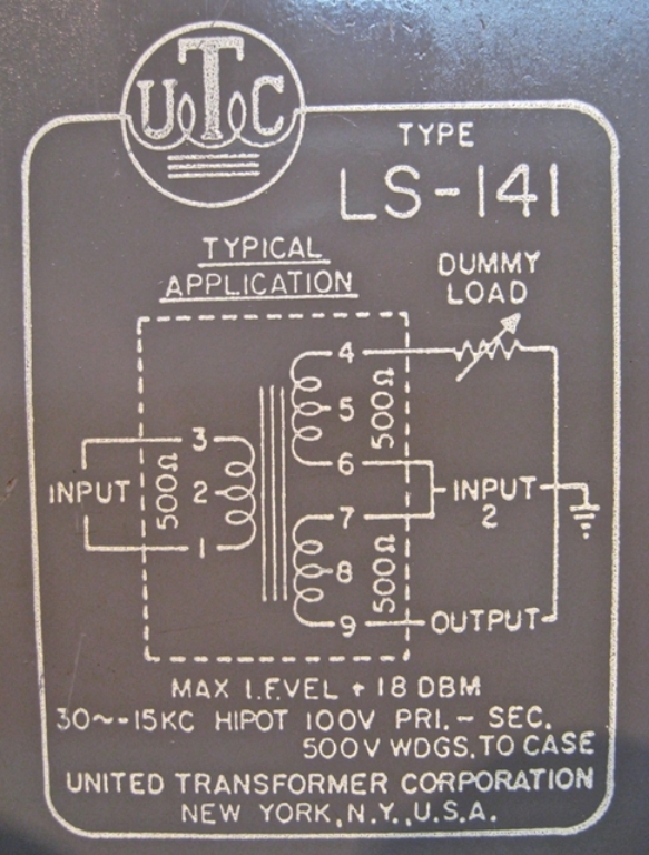 Afbeelding van UTC LS-141 Line Transformers.  Sold Out.