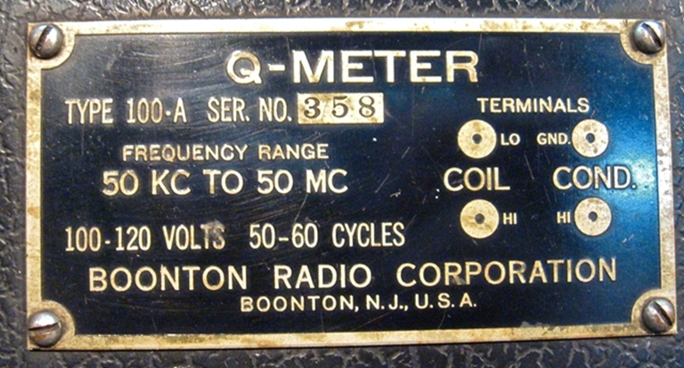 Image sur Boonton Radio Corporation 100-A Q-Meter sn358.