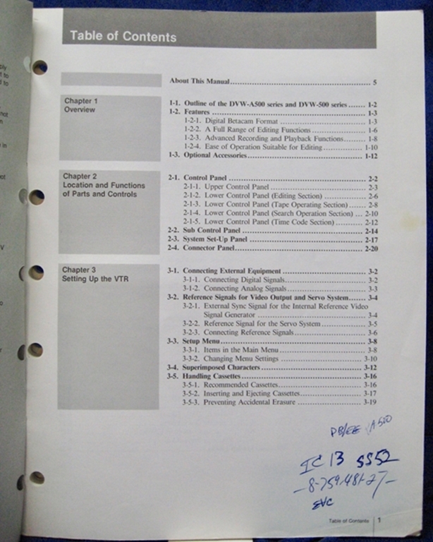 Image sur Sony DVW-A500/500/A500P/500P Operation Manual 1st Edition (Revised 4)