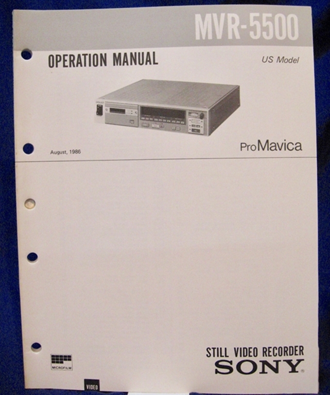 Image sur Sony MVR-5500 Operation Manual