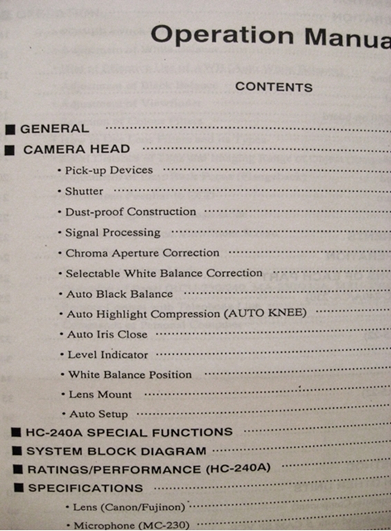 Afbeelding van Ikegami HC-240A Service Manual