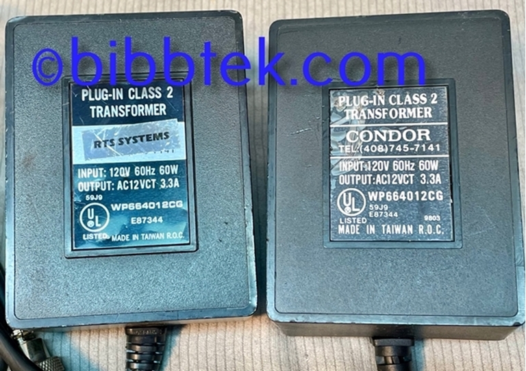 Image sur RTS Systems Power Supplies, 12 Volt AC, 3.3 Amps. PN WP664012CG.