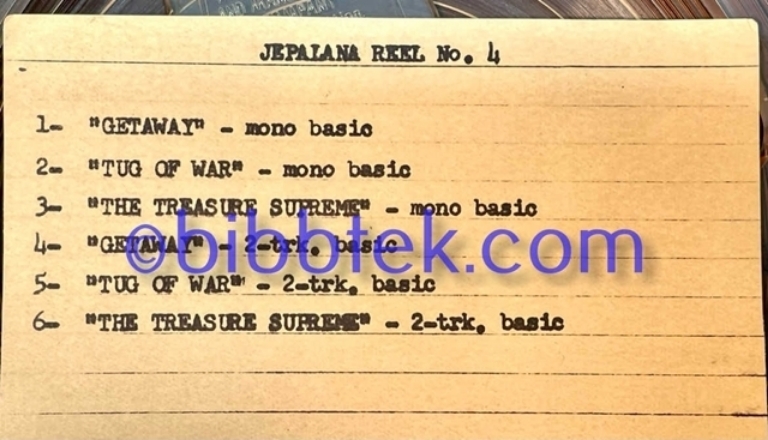 Afbeelding van Jepalana Studio Masters,  35 7" reels from Associated Recording Studios. SOLD OUT.