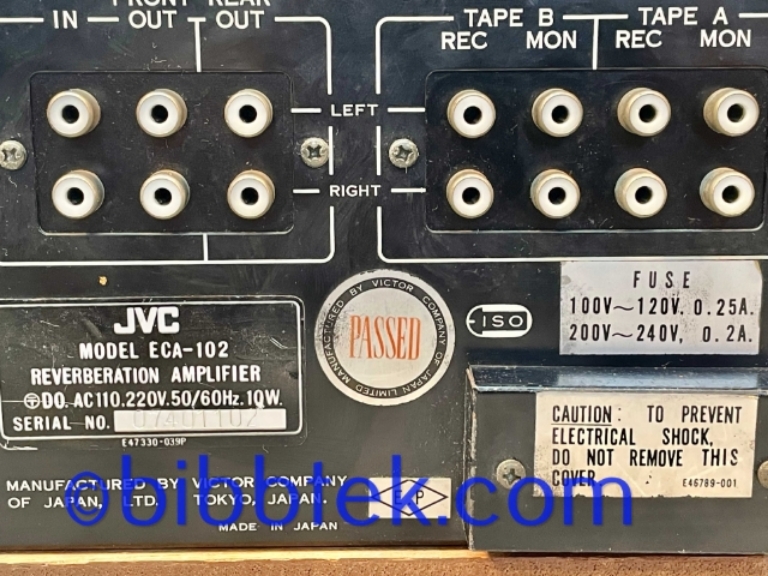 Afbeelding van JVC ECA 102 Reverb unit, "Radar Screen reverberation amplifier".