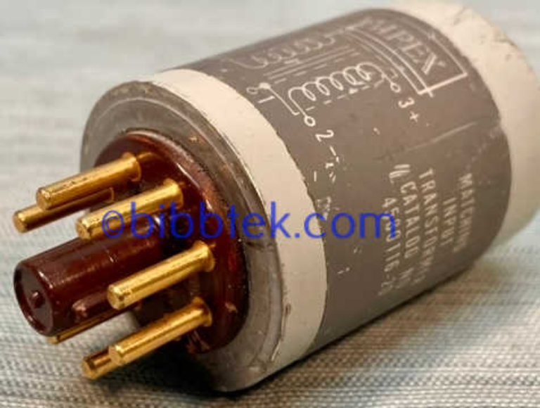 Afbeelding van Ampex 4580116-20 Octal plug in Transformer, grey case with gold pins.